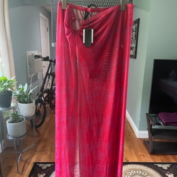 Kendall + Kylie 2 Piece & Sarong Cover Up Red 3 Pc Set Size Medium - Picture 11 of 16